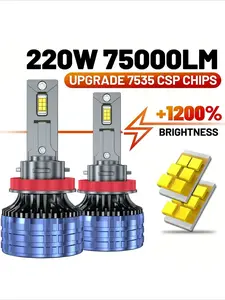 2pcs H7 H4 Led Headlight 75000LM H1 Car Bulbs H3 H8 H9 H11 HB3 9005 HB4 9006 9012 9007 HB5 9008 H13 Headlamp 6000K Led Lights 12V