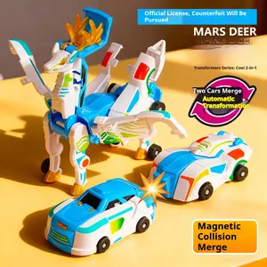2-In-1 Transforming Deer Car Toy, Magnetic Unicorn, Colliding Transformation Car, Ultimate Transformer Toy, Ideal Christmas Gift