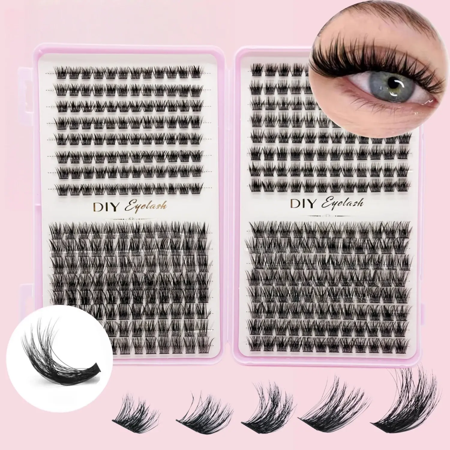 Individual Cluster Lashes Book False Eyelashes DIY Dramatic Lashes At Home Natural Eyelash Extensions for Makeup High Quality Eyelashes
