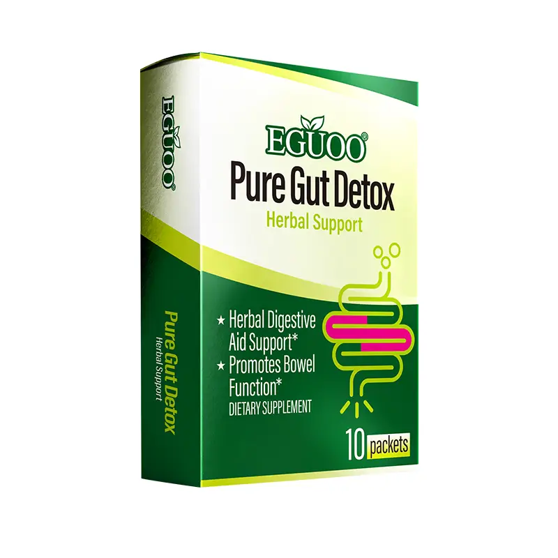 EGUOO Herbal Digestive Healthcare 10 packets (1 box) - Contains senna leaf and Cascara sagrada - Vegan - lactose free - gut cleanse