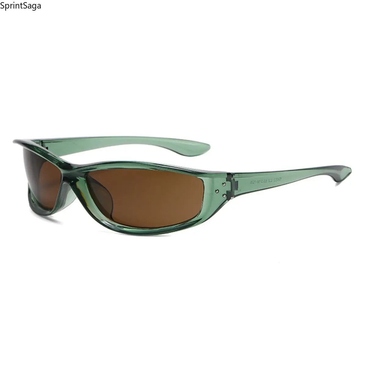 Modern Sports Active Eyewear - SprintSaga Green Frame, Brown Lens, Unisex Trendy Outdoor Sunglasses for Men's Accessories, Fashion Sports Glasses, Unisex Fit, Sport‑Fashion Mix