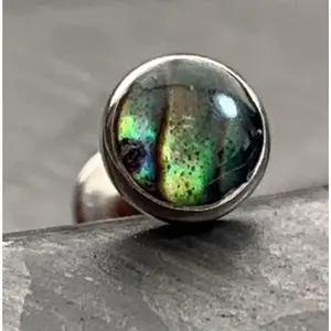 1 Piece Abalone Shell Steel Labret Internally Threaded Stud - 16g - Post Length 8mm or 10mm