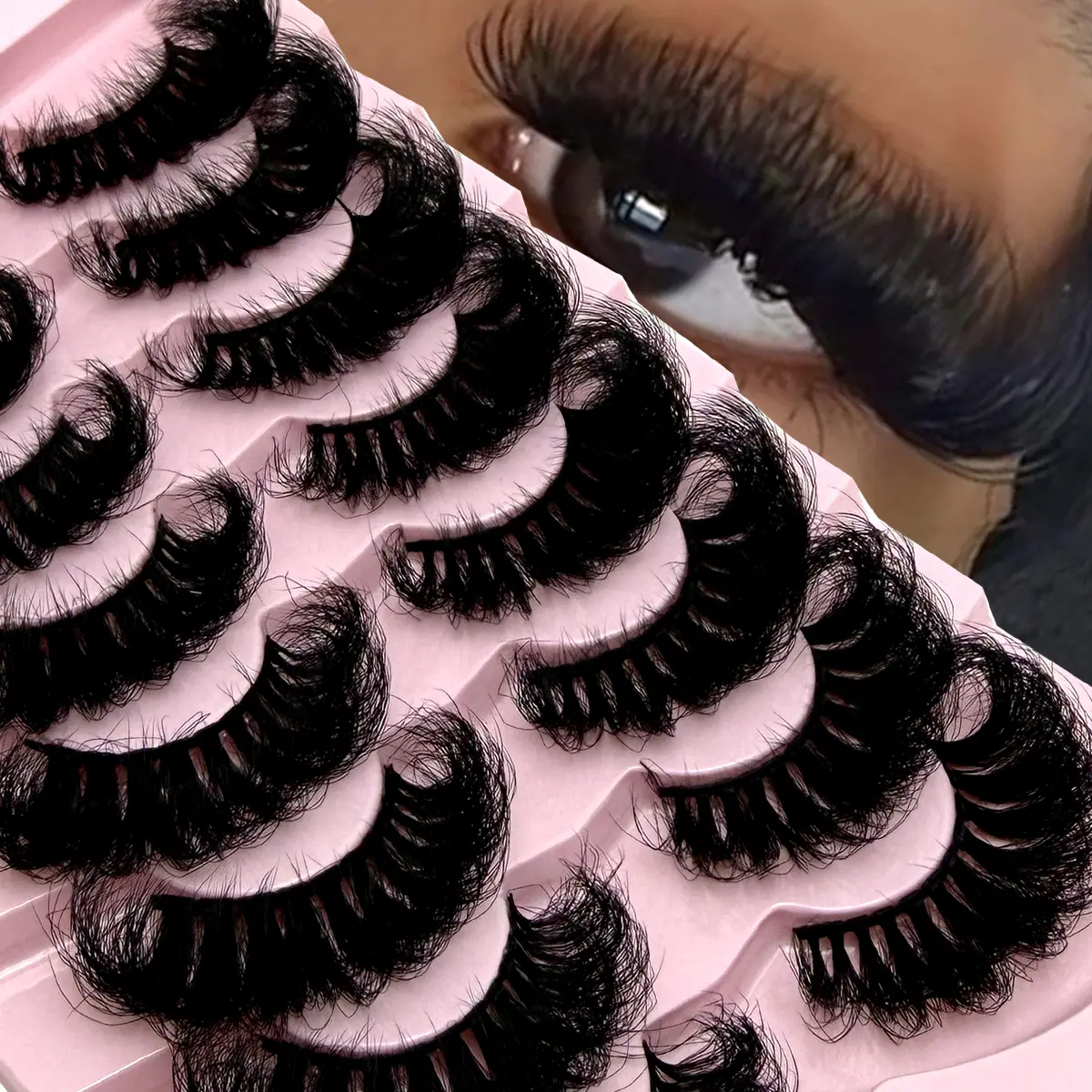 8 Pairs Natural False Eyelashes,25mm long eyelashes,cat ehes, Dramatic Fairy Lash, Fluffy Lash Exteye lashes, Cosplay Anime Eyelashes, Manga Eyelasnsions