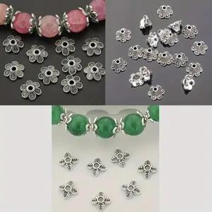 392 PCS alloy bead caps, suitable as materials for DIY jewelry making. They can be used to create jewelry items such as bracelets, necklaces and earrings. (3 styles)