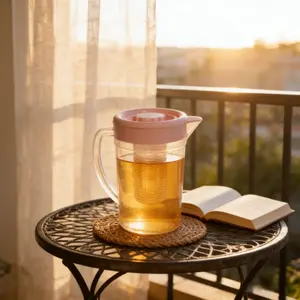 1PC Large Capacity 2000ML Leak-Proof Water Jug with Tea Strainer, Portable Kitchen Refrigerator Bottle, Ideal for Parties and Outdoor Camping