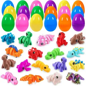 36-Piece Set, 3D Printed Animal Easter Eggs, 18 Animals and 18 Eggs, Random Colors and Styles, Home Office Desk Decor, Party Gift!