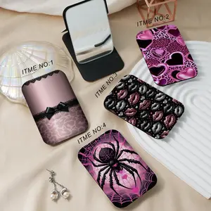 Portable Makeup Mirror, 1 Count Foldable Mini Handheld Mirror, Y2K Style Makeup Mirror, Suitable for All Occasions, Gift for Couples, Sisters, Friends, Classmates