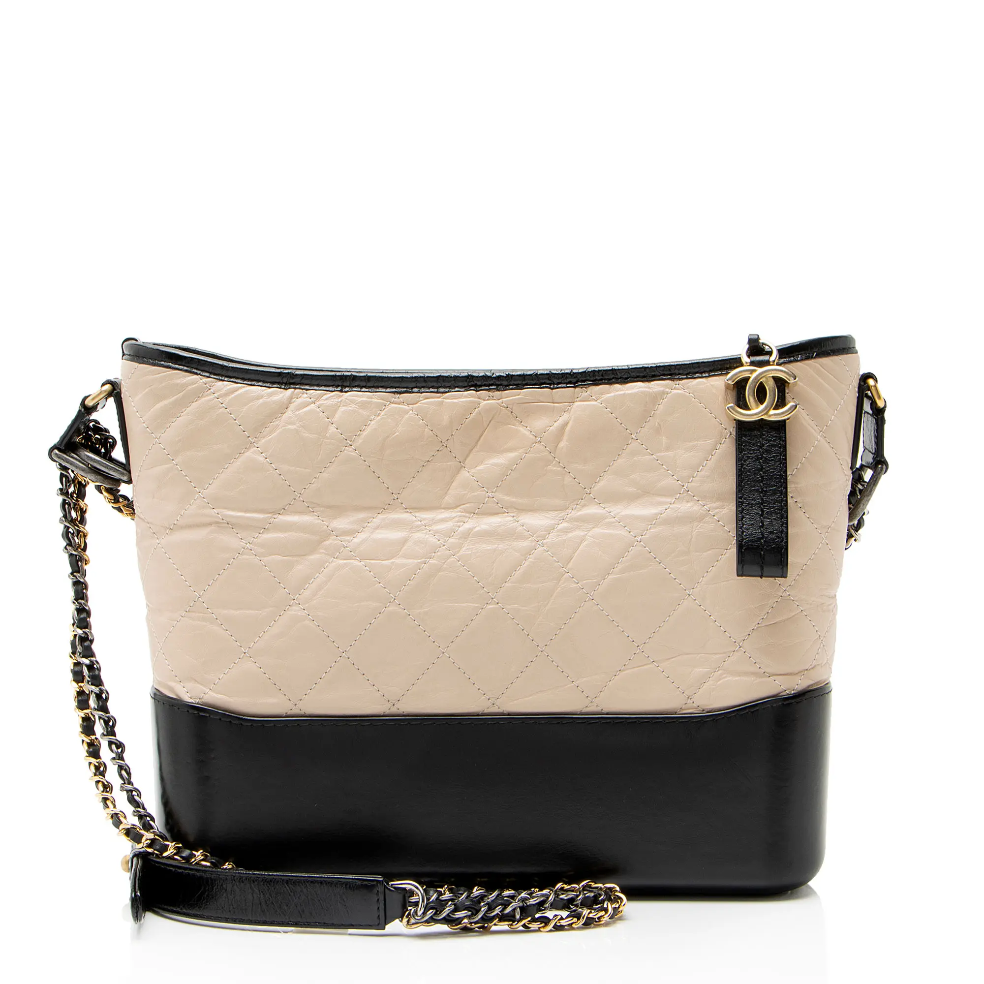 Pre-owned CHANEL Calfskin Shoulder Bags Aged Gabrielle Medium Hobo