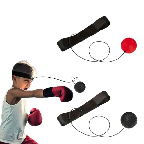 Boxing Reflex Ball with Headband, Portable Training Tool for Adults & Kids, Soft Design, Adjustable Velcro Headband, Fitness Accessory