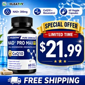 HIILEATHY NAD+ PRO MAX | NAD+ with Resveratrol & CoQ10 | Daily Nutrition Formula | Made in USA