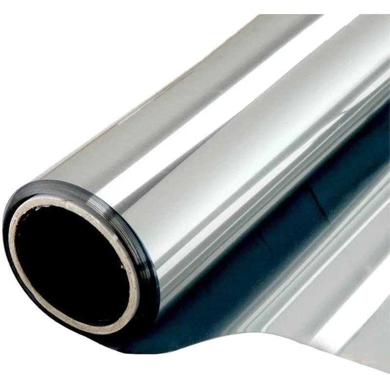 One Way Mirror Window Film - See Out Not In Daytime Privacy Tint, Heat Control UV Protection Static Cling Glass Cover for Home Office