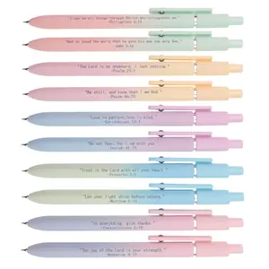 Bible Verse Writing Pen, 10pcs/set Black Ink Retractable Pen, Back to School Supplies, Creative Religious Gift, Suitable for Bible Study and Daily Use