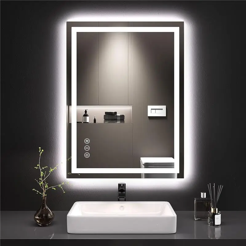24X32 LED Bathroom Mirror with Lights, Anti-Fog, Dimmable, Backlit + Front Lit, Lighted Bathroom Vanity Mirror for Wall, Memory Function, Tempered Glass, Shatter-Proof, ETL Listed