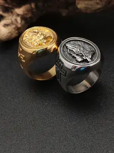 Stainless Steel Pray Hand Ring, Punk Style Jewelry for Men and Women, Creative Gift for Festivals and Valentine's Day