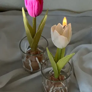 Tulip Bulb Candles - Decorative Household Candle with Light Honey Scent, Eco-Friendly Materials, Ideal for Home Decoration & Gifts - Freshener, Cozy