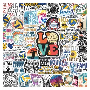 50pcs Volleyball Themed Stickers Pack, Waterproof Sports Fan Colorful Volleyball Quote Decals for Laptop, Water Bottle, Journal & Scrapbook, Volleyball Player & Fan Gift, Self Adhesive Stickers
