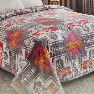 Gray pink Aztec King blanket Quilt Gray pink Aztec King blanket Quilt