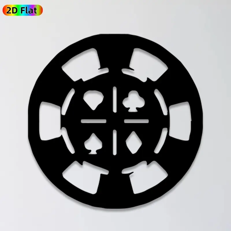 1pc Poker Chip Metal Wall Art,Poker Chip Statue Mural, Ideal Gift for New Year, Christmas, Casino Decor Enthusiasts, Rust-Resistant Metal Wall Decor Wall Sculptures, Perfect for Game Room Wall & Backyard Fence Casino Enthusiasts