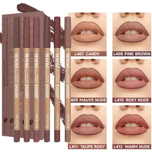 6pcs Nude Brown Lip Liner Makeup Set - Waterproof & Smudge-Proof Matte Pencil, Long-Lasting & Durable, Non-Smudge, Contouring, lip liner Stain , lip liner kit, lip liner lipstick, lip liner gloss, lip liner combo, lip liner kit set, Christmas Gift