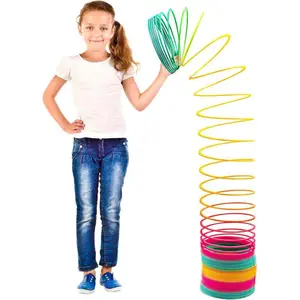 Giant Slinkie Coil Spring Toys For Kids - 6 Jumbo Rainbow Slinkie for Gift, Big Novelty Toy, Huge Springs Toys Large Birthday Party Favor, Fun Giant Plastic Slinke Toy for Kids Boys & Girls - Srenta