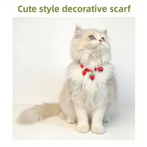 Pet cat necklace accessories refreshing breathable dog collar anti-lost bell cat neck ring does not restrain neck