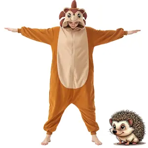 Adult Hedgehog Onesie Halloween Costume Cosplay One-Piece Pajamas for Women and Men