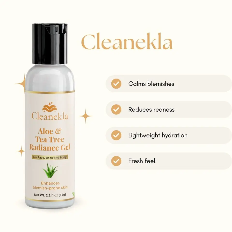 Aloe & Tea Tree Calming Radiance Gel Moisturizer - Infused with Cucumber, for Hydrating Skin, Locking in Moisture, Balancing Oil, Reducing Redness (Aromatherapy Essential Oil for Health & Alternative Treatments), Hydrate