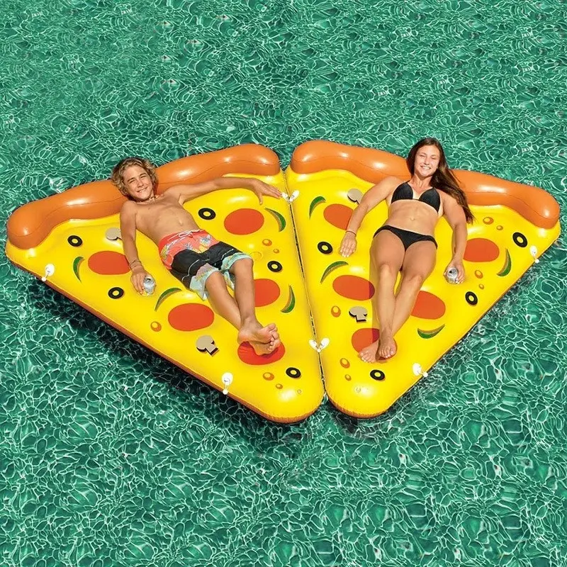 2pcs Extra Large 70"x59" Inflatable Sun Lounger, Water Pillow, Drink Holder, Cooler Tray, 4-In-1 Pool Float, Summer Outdoor Fun