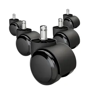Office Chair Wheels Chair Wheels Replacement 5-Pack, Office Chair Casters Heavy Duty Replacement for Hardwood Floors and Carpet, 2 inch Fits 99%, Black