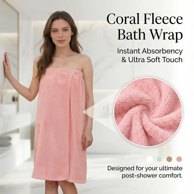 Women's Coral Fleece Bath Skirt, Bath Cloths, Bath Towels Wrap, Adjustable Wrap Around Towel Skirt, Quick Dry Soft Absorbent Bath Towel for Home Shower Spa, Bath Dress for Beach Vacation Pool Swimming