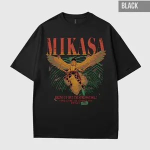 Vintage Mikasa Anime T-Shirt Unique Anime Gifts For Manga Fans