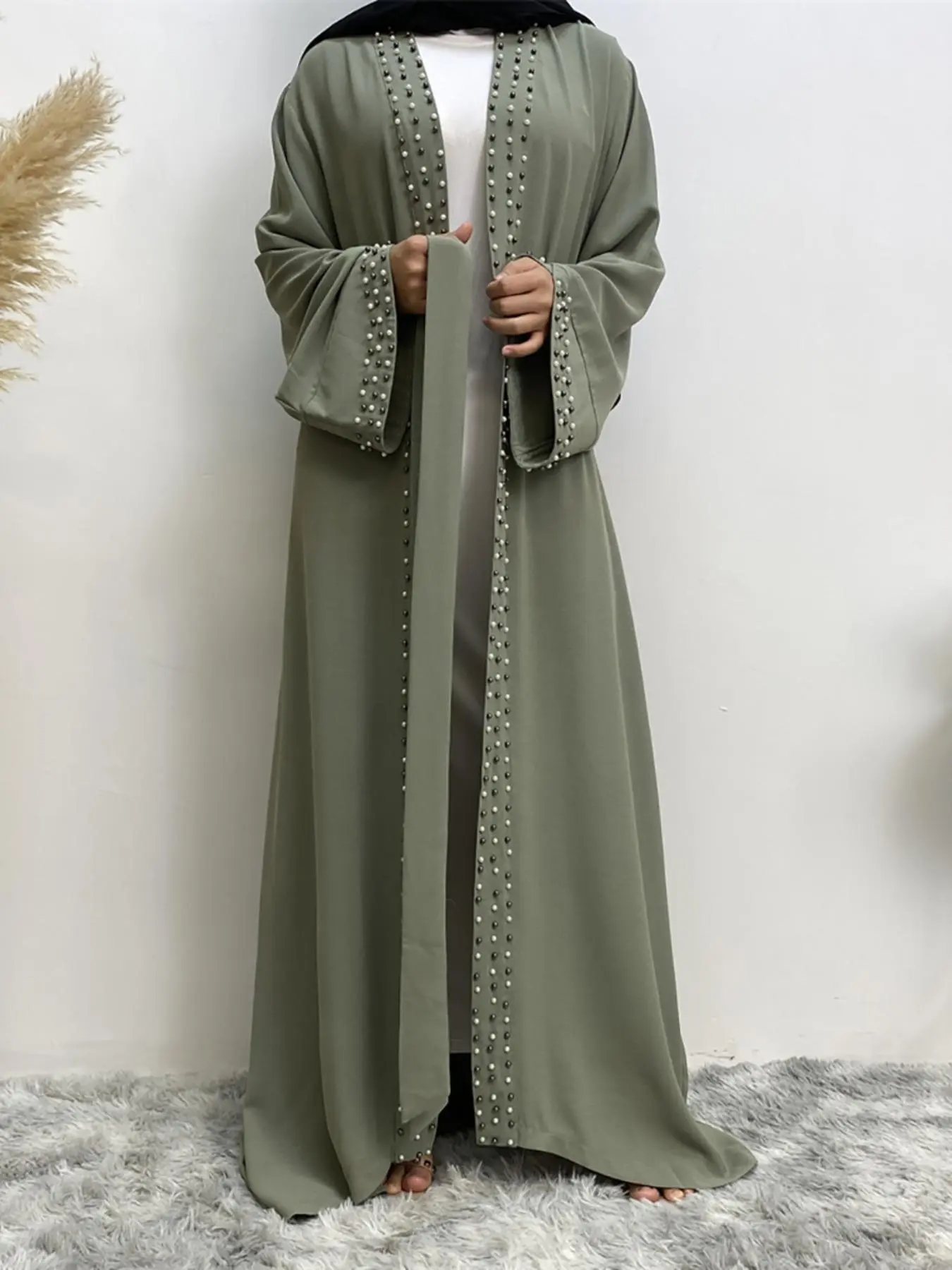Women's Solid Color Long Sleeve Maxi Abaya, Modest Muslim Outfits, Modest Fashion Long Dress for Daily Wear, Modest Dresses, Women's Modesty Muslim Islamic Clothing for Spring & Fall
