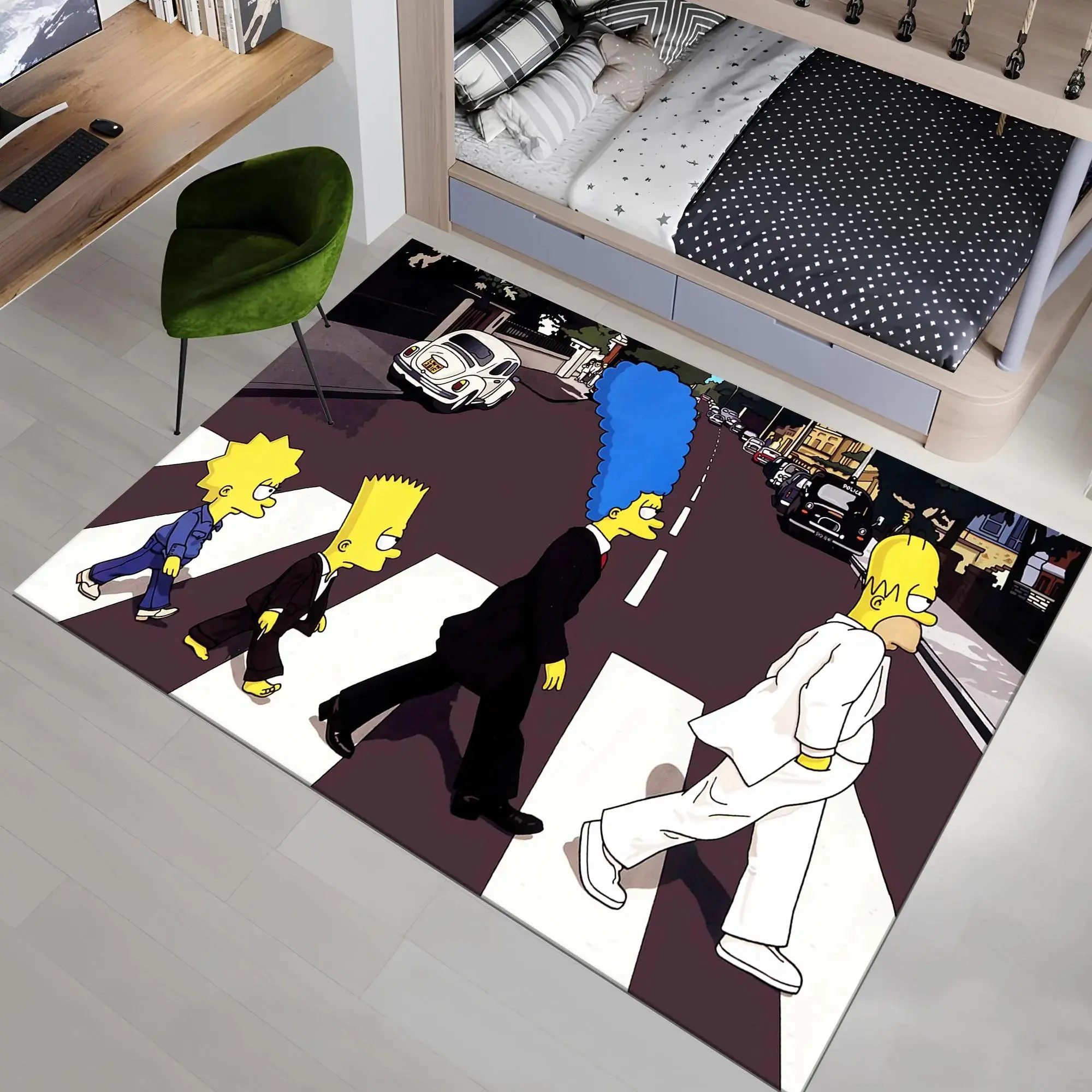 Croswalk Rug,The Simpsons,Awesome Rug,Unique Rug,Fantastic Rug,Legend Rug,Anime Decor,Colorful Rug,Custom Rug,Anime Rug,Area Rug