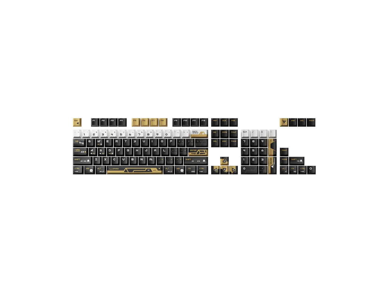 KEYTOK Keycaps Five-Side Dye-Sub PBT 115 Keys, Cherry Profile Minimalist Keycaps for 65%/68%/75%/87%/96%/98%/104%/108% Layouts Black/Yellow/White Gaming&Office Mechanical Keyboard(No 7U Support)