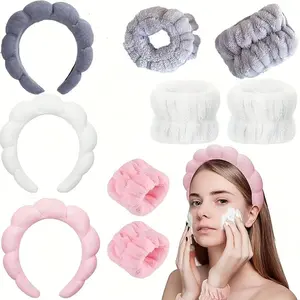 Hair Hoop & Wristband Set, 1/2/3pcs Soft Face Washing Hair Hoop & Wristband, Heatless Styling Tools for Women & Girls