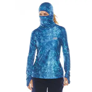 Women's Paros Fishing Hoodie | Blue Water Print
