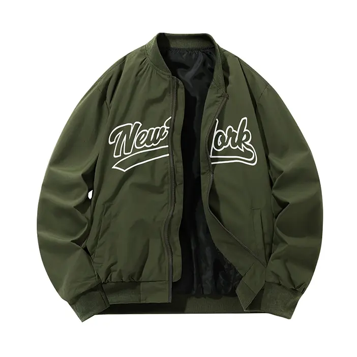 New York print Bomber Jacket for Men - Multiple Colors, Trendy Streetwear, 1PCS Fashion Outerwear, Ideal for Men, Perfect for TikTok Fashion Enthusiasts durable surface.men's wear flash sale.