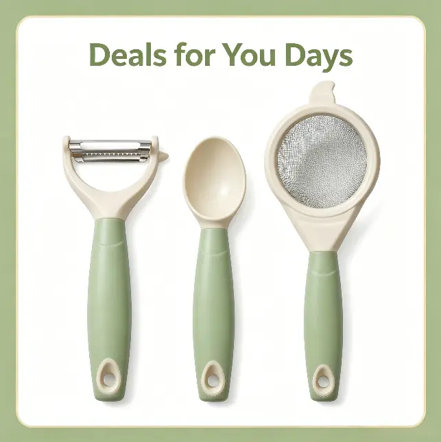 3-Piece Lightweight Stainless Steel Upgraded Kitchen Utensil Set - Anti-Slip Plastic Handles, Serrated Potato Peeler & Spoons for Fruits and Vegetables, Easy to Use, Durable
