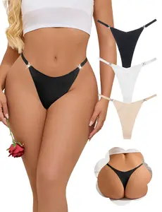 OHYEAH Women's Cotton Crotch Low-Waist Cheeky T-Back Micro Tanga Panties, Sexy Low-Cut Breathable Underwear for Women, Machine Washable Valentines Day Lingerie