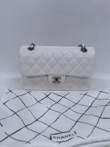 Pre-owned CHANEL leather Crossbody Bags CF Classic Flap Bag gold Hardware white【Z】