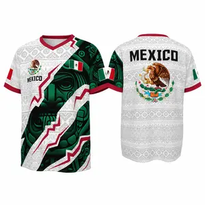 2026 New Mexican Soccer Jersey , Men's Mexico Aztec Calendar Style Jerseys, Soccer Lover Gift, 2026 V-Neck Football Jersey for Player and Fans