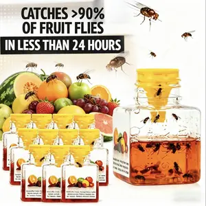 5 indoor fruit fly traps - Highly efficient mosquito and fly traps for kitchens and homes - Sticky traps with powerful attractants (non-toxic, use and discard immediately)