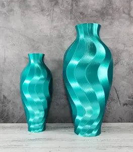 9.5 to 16 inch Tall Twirl Teal Vase or Centerpiece  | Modern Home Decor | Flower Vase |  Special Event | Weddings