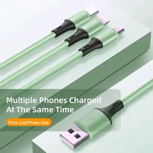 Fast USB Charging Cable Universal 3 in 1 Multi Function Cell Phone Charger Multiport Adapter Smartphone