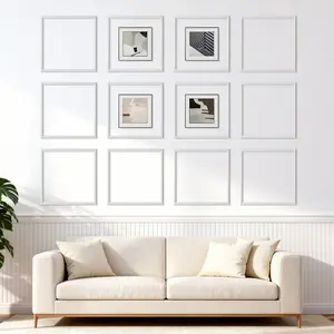 VEVOR Wall Molding 12 Pack, 20x 20 in Wainscoting Panels Kit, Lightweight Paintable Polystyrene, Easy to Install, Waterproof Accent Wall Trim for Interior Dcor Living Room, Bedroom, Home, White