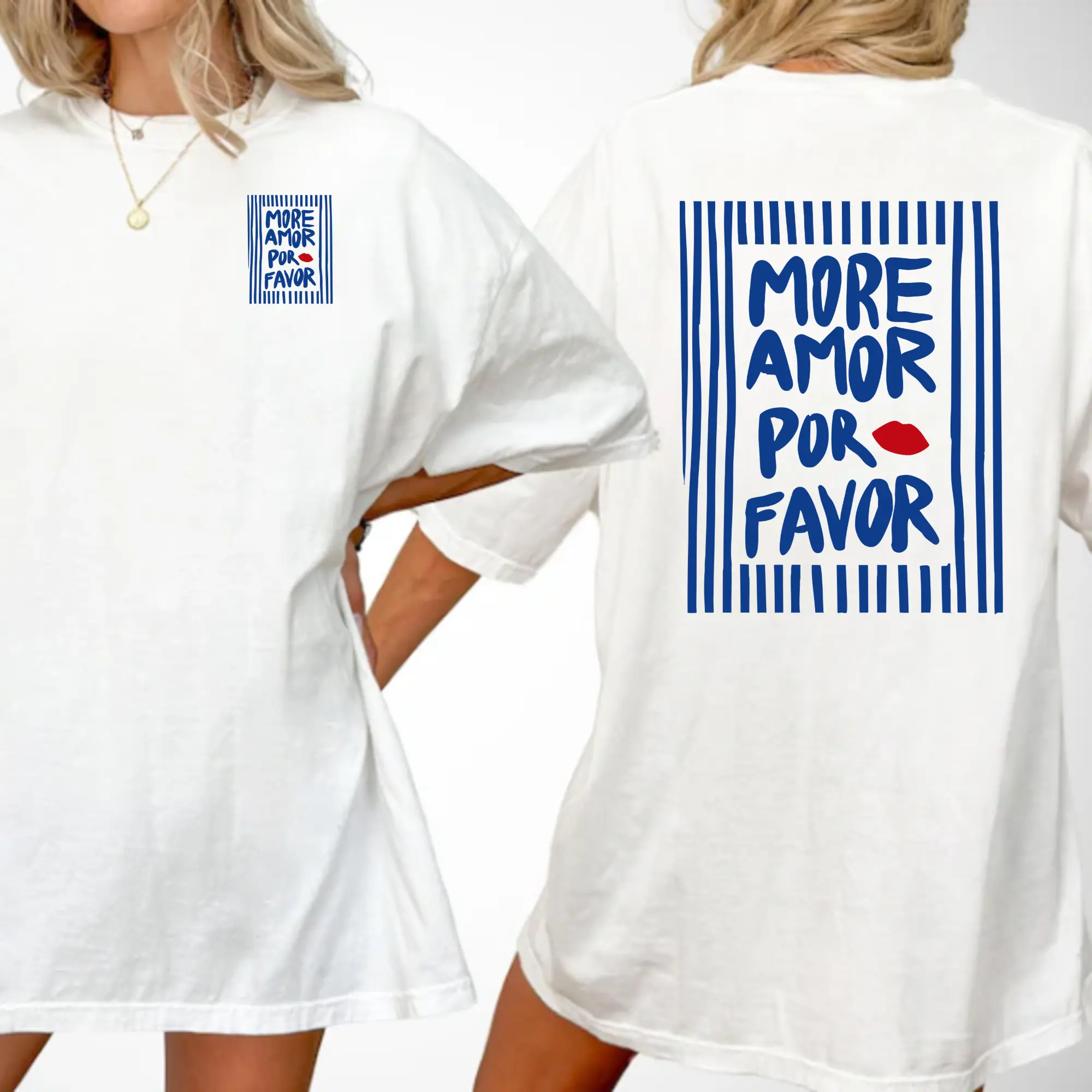 More Amor Por Favor T-Shirt – Cute Inspirational Graphic Tee, Minimalist Love Quote Shirt, Unisex Cotton Apparel