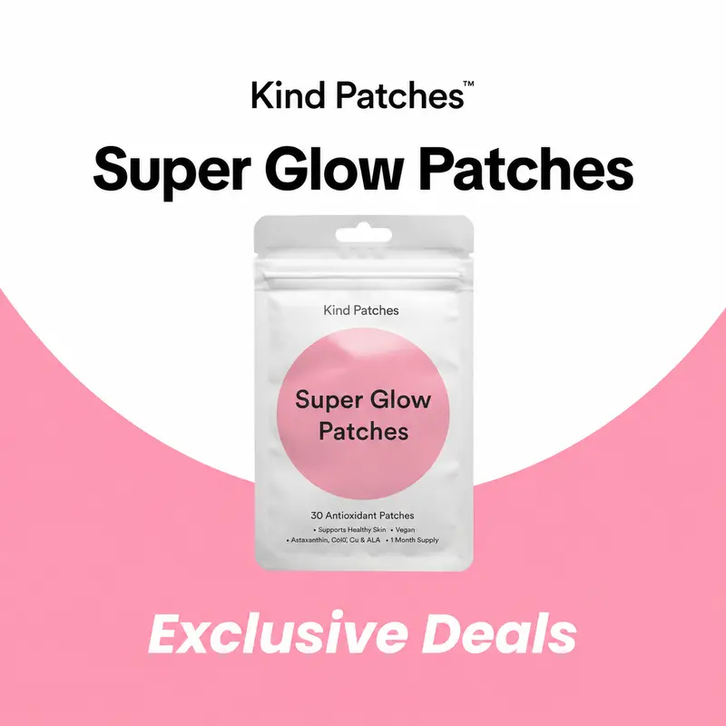 Kind Patches: Super Glow Patches, 30 Antioxidant Patches, Glow & Smooth Support, Fresh & Radiant Look, Skin Renewal Support, Vegan, 1 Month Pack