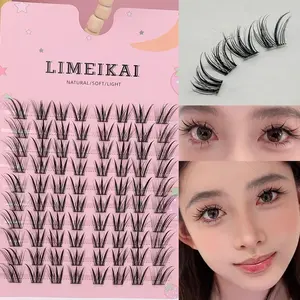 Natural appearance anime fake eyelashes DIY eyelash extension Eyelash Cluster Extensions -80 clusters, -14mm mixed length role-playing styling, C-shaped curl, Natural False Eyelashes