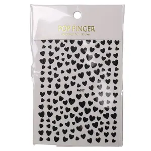 Black Heart Glitter Stickers