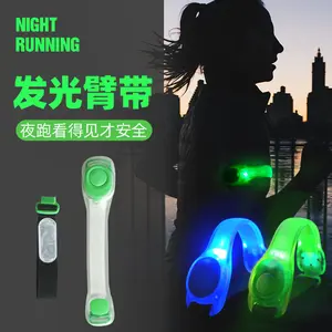 Outdoor Sports Glow Armband Silicone LED Night Running Wristband Flashing Light Bracelet High Visibility Safety Gear for Runners with Stock Wholesale Direct from Factory
